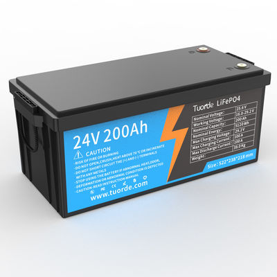 24V 25,6V 200Ah Lithium-Eisenphosphat-Batterie mit 5120Wh Energie und 100A Entladung