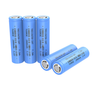 Sicherheit Zylindrische Lithium-Ionenzelle 18650 2000mah 3.7V Wiederaufladbare Batterie 15C Entladung